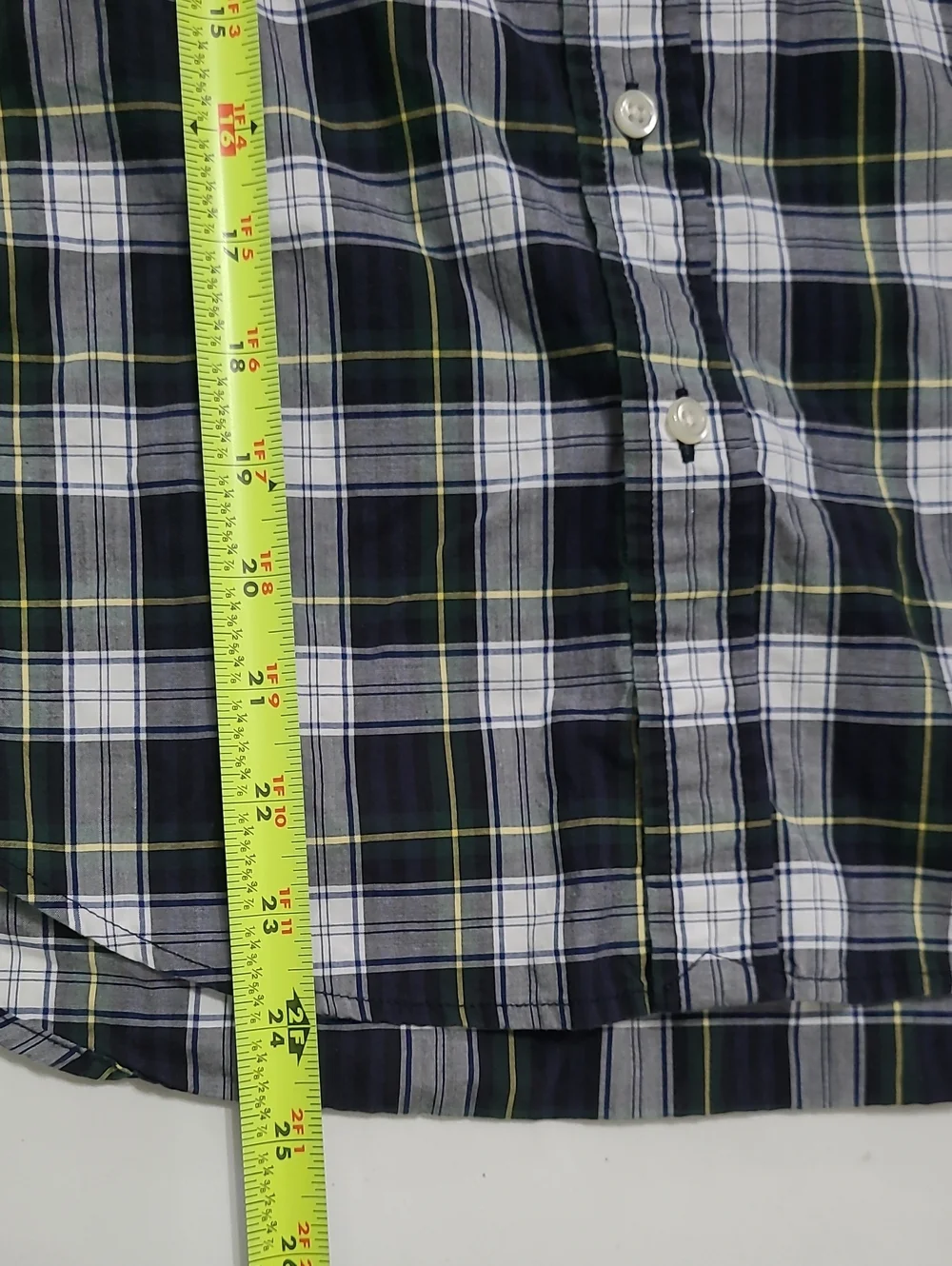 Ralph Lauren Navy, Green & White Plaid Button-Up Shirt size Large (14-16)